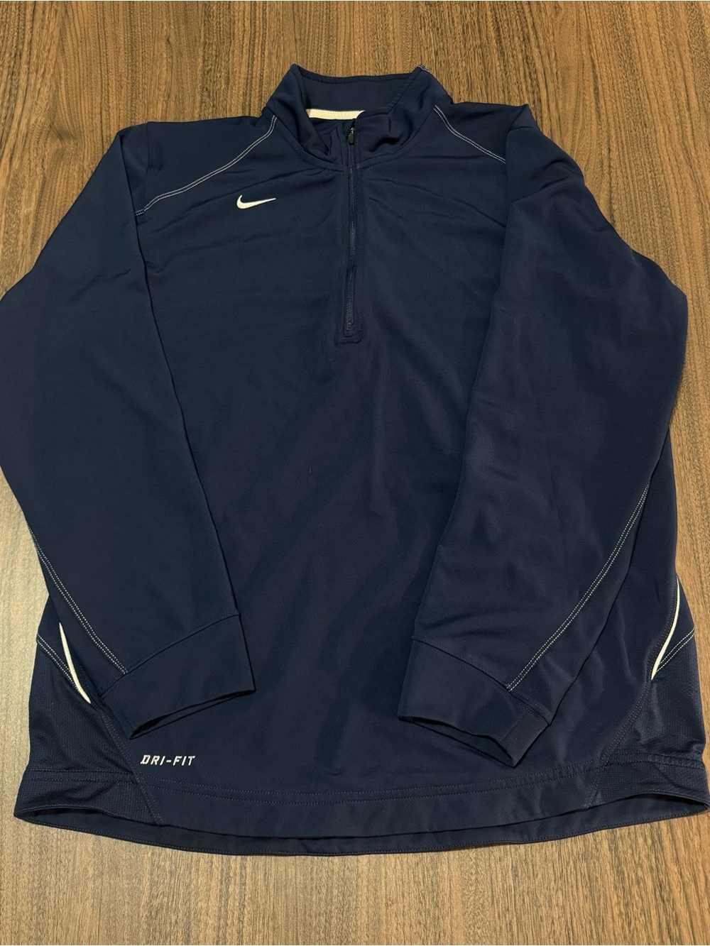 Nike Dri-FIT Men's Blue Pullover Shirt 1/4 Zip Mock Neck Long Sleeve Size M